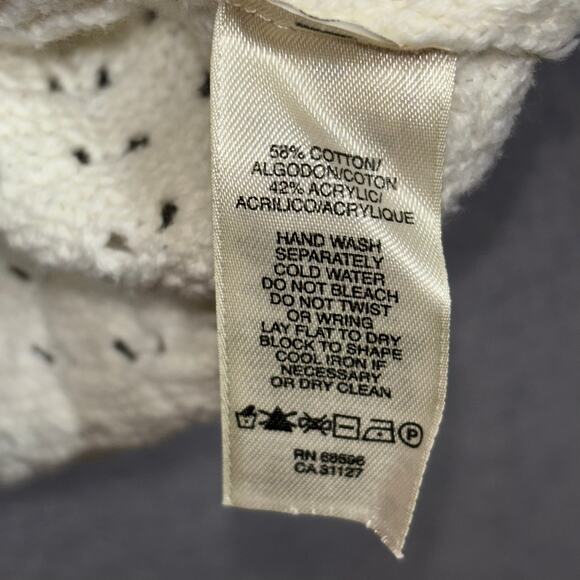 Vintage DKNY 90s Fairy Cottagecore Light Knit Crochet Cardigan Sweater Small - Picture 4 of 6